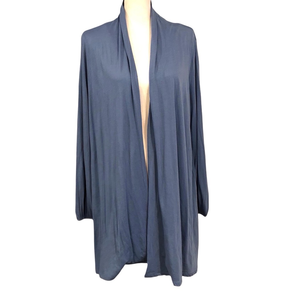 DEMYLEE BLUE PIMA COTTON OPEN LONG & LOOSE FIT CARDIGAN